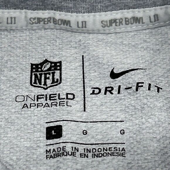 New England Patriots Nike Shirt Men L Gray Polo Dri-Fit‎ On Field Super Bowl LII - Picture 4 of 11
